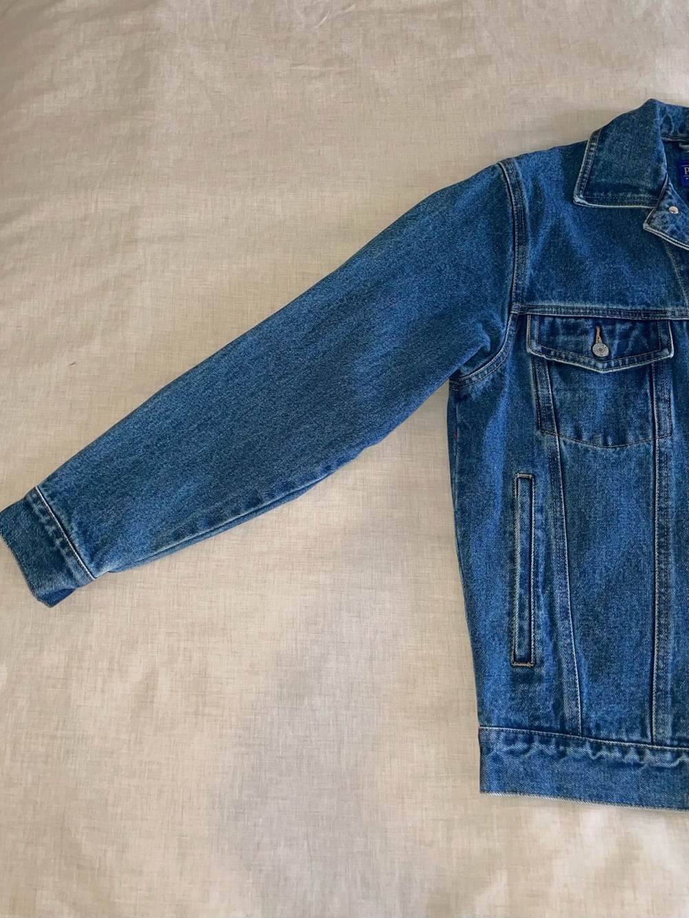 Pendleton Denim Jean Jacket Wool Aztec Geometric Panel Patch - Picture 5 of 13